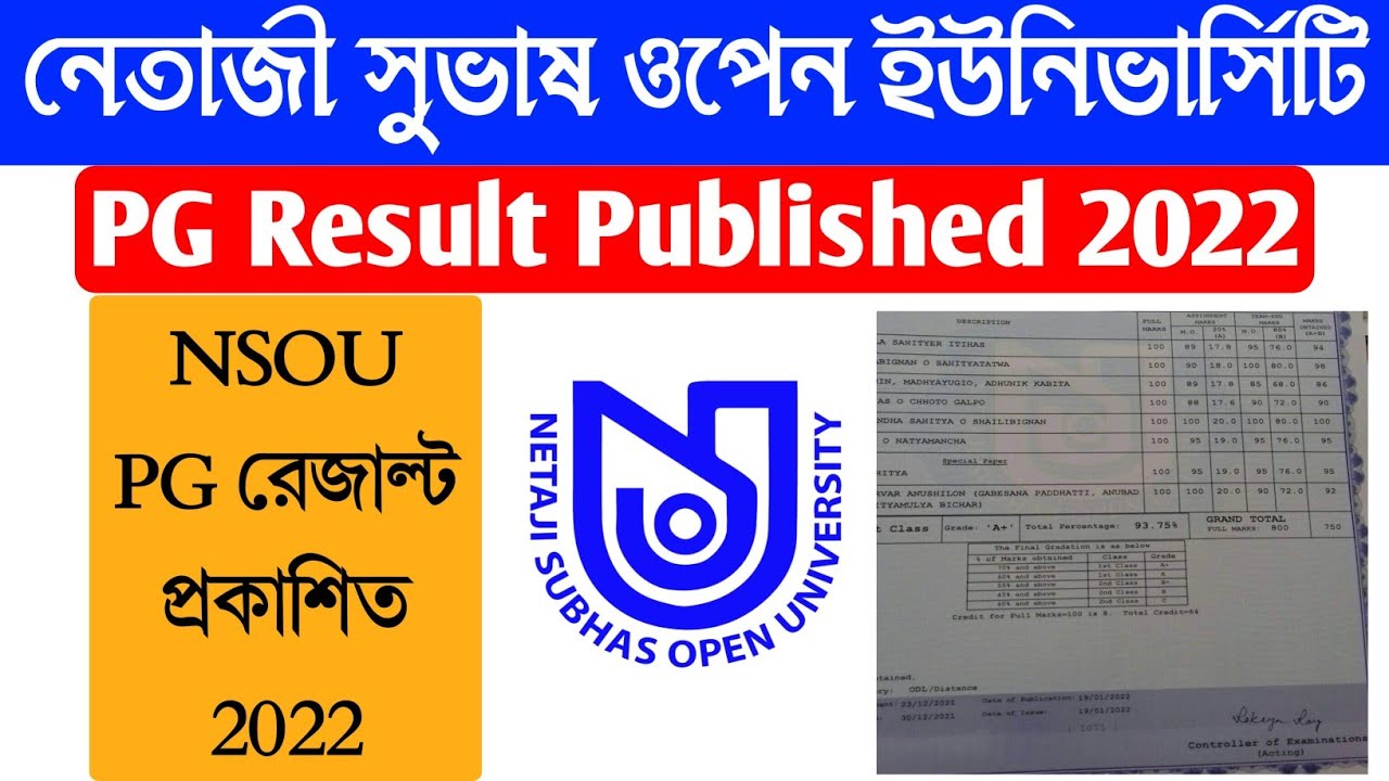NSOU PG Result Published 2022 | PG Result 2021 | NSOU PG Online Exam Result 2021 |Evergreen Tutorial