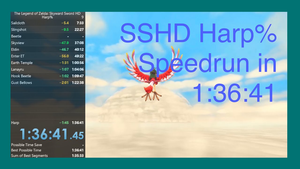 Skyward Sword HD Harp % Speedrun in 1:36:41