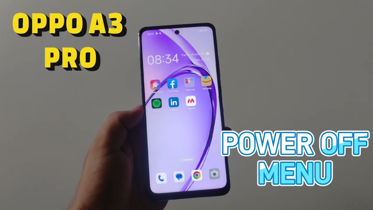 Как выключить/отключить Oppo A3 Pro [английский]|Настройки выключения