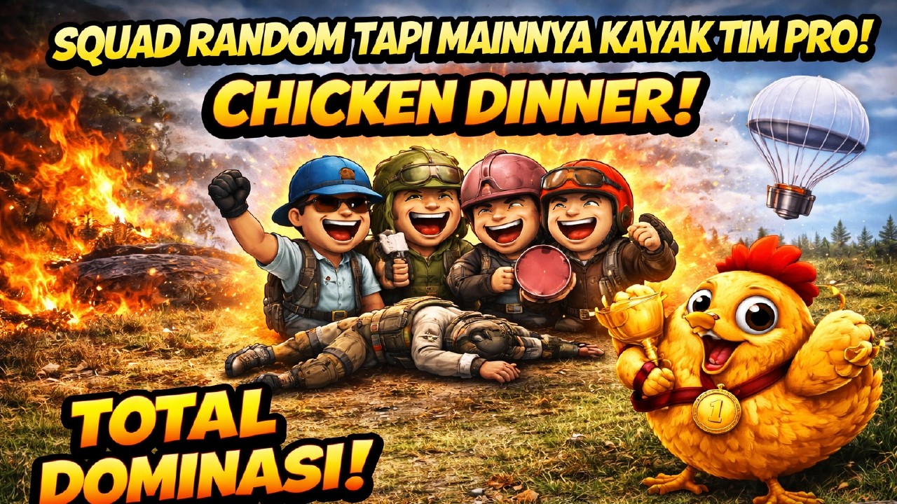 SQUAD RANDOM TAPI MAINNYA KAYAK TIM PRO! CHICKEN DINNER 🔥🐔