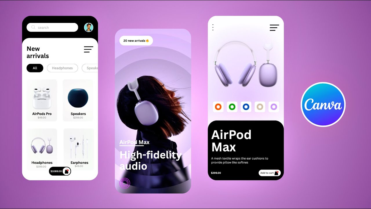 Canva Tutorial - Mobile App Design in CANVA | Create a Mobile App Design in Canva