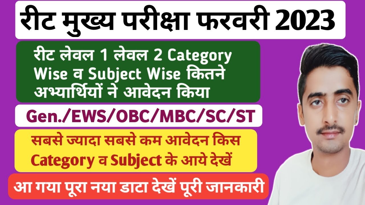 Reet main total fill up form category Wise | Reet level 1 level 2 total kitne form bhare gye | Reet