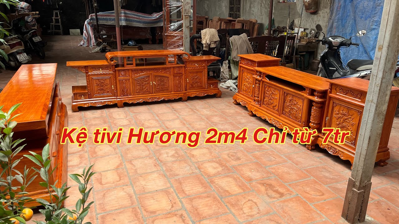 Giới Thiệu Kệ tivi Gỗ Hương Đá Dài 2m4 Đa Dạng Chỉ Từ 7Tr Hoàn Thiện