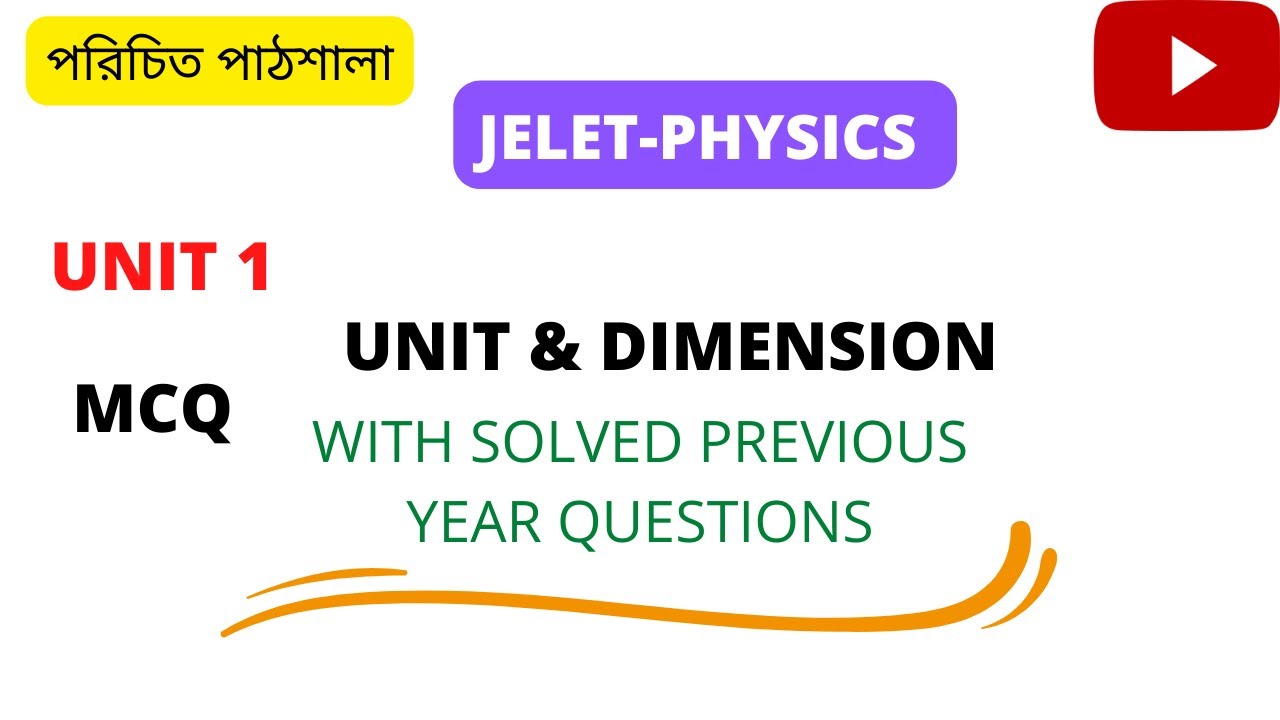 Unit and Dimension for JELET 2025 with MCQ