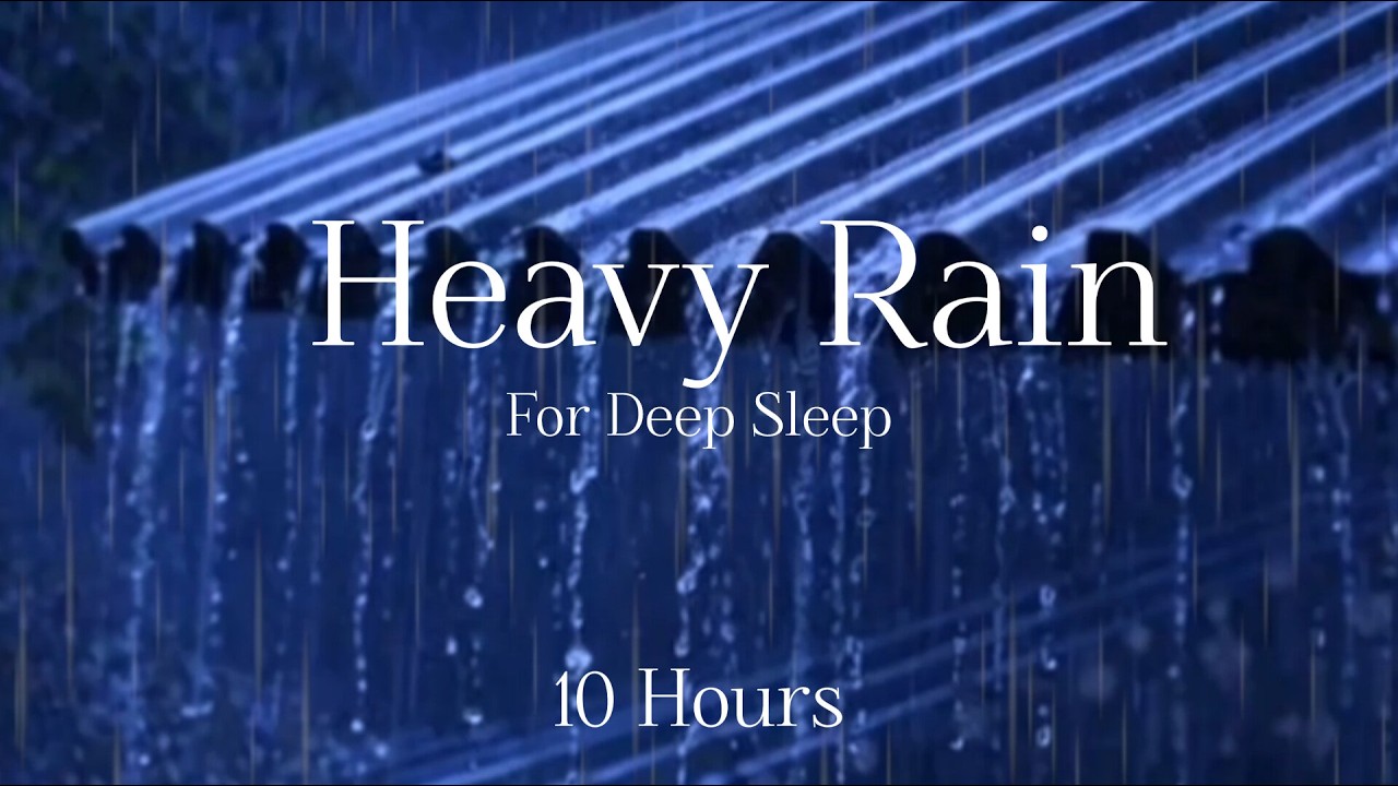 Heavy Rain & Thunder Sounds for Deep Sleep 🌩️ | 10 Hours Relaxing Storm Ambience