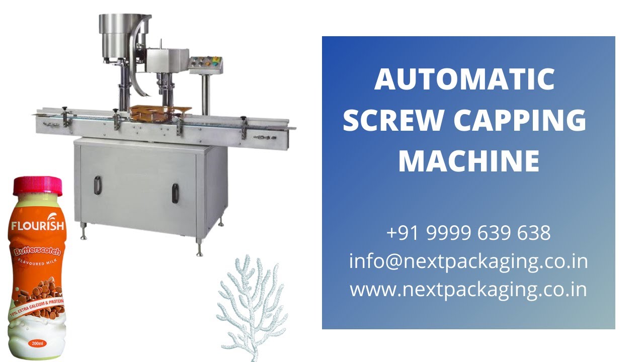 Automatic flavored milk bottle screw capping machine | automatic bottle plastic capping machine