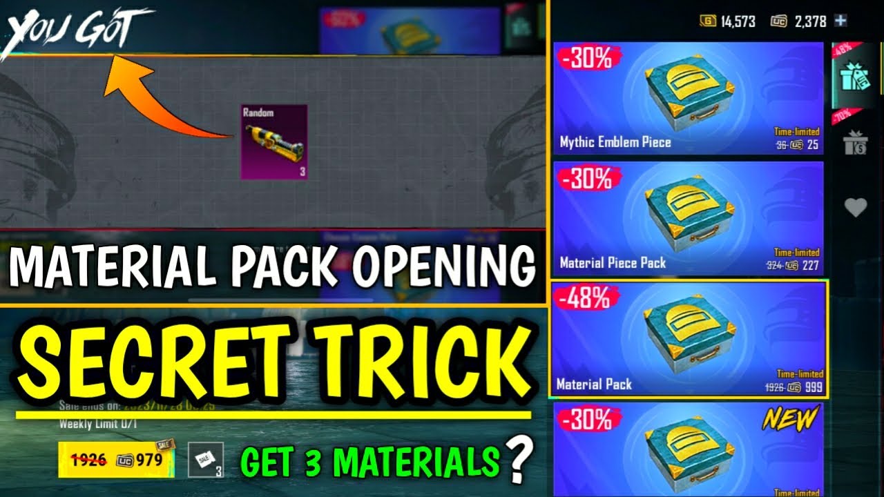 MATERIAL PACK SECRET TRICK IN BGMI | HOW TO GET MORE MATERIALS IN BGMI