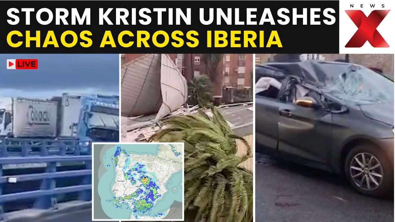 Storm Kristin LIVE: Storm Kristin Rages Across Iberia | Red Alerts Issued, Coastal Areas in Chaos