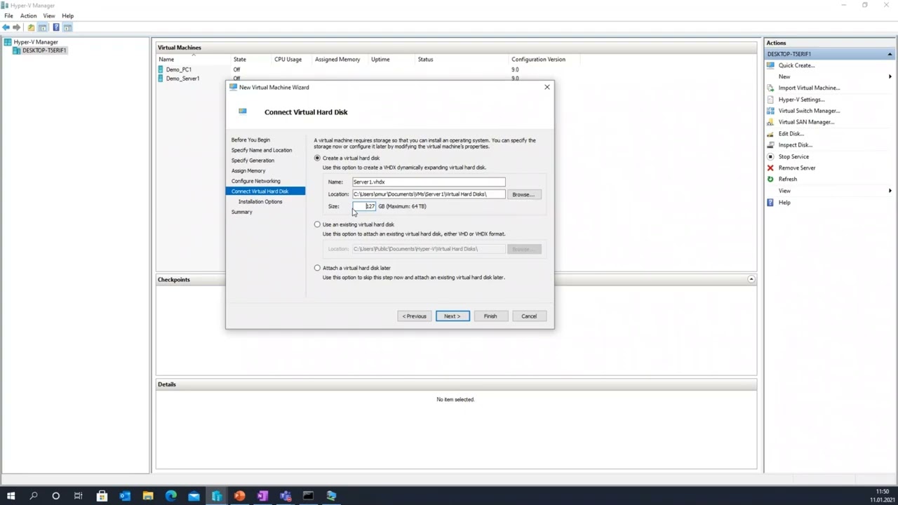Windows Server Kurulumu - Hyper-V üzerinde uygulama