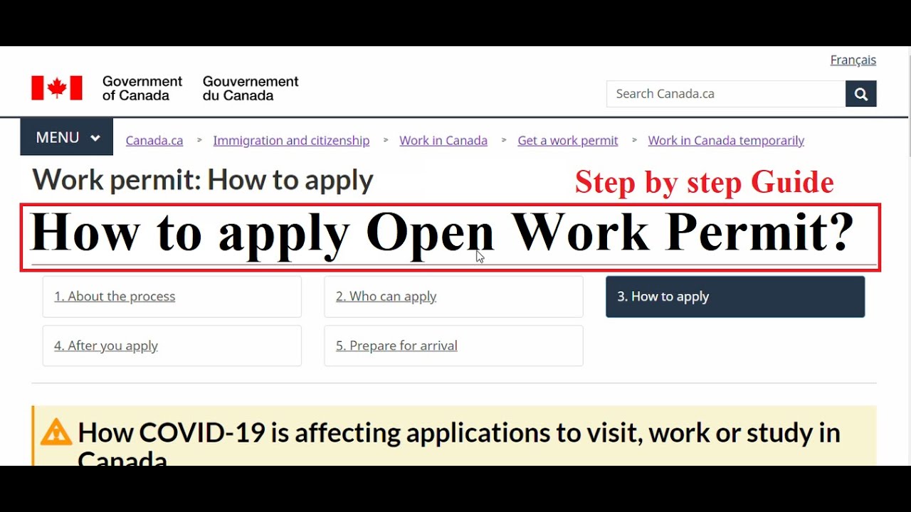 Open work permit application | Step by Step guide | How to apply Open work permit in canada?