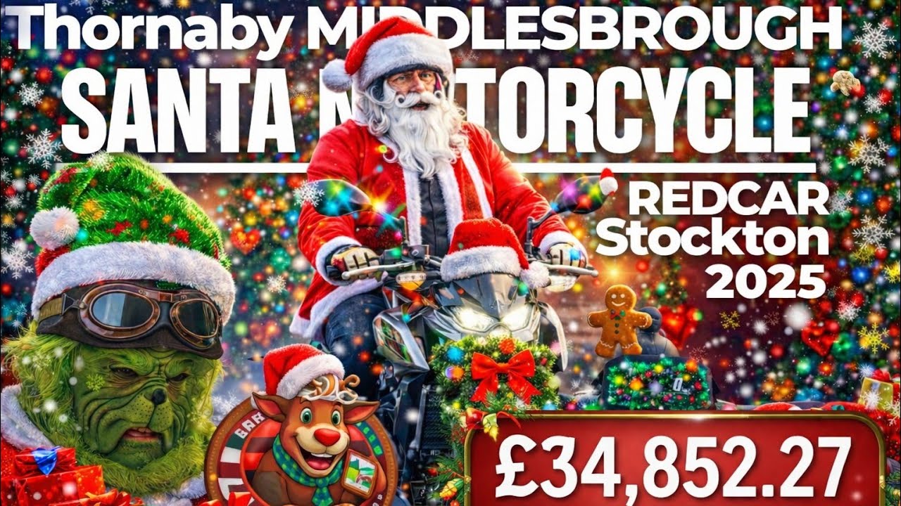 Santa | Motorcycle Ride 2025 | Thornaby | Stockton | Middlesbrough | Redcar | Boundary500 Zoes Place
