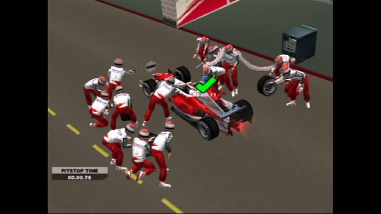 Pit Stop Comparison on various different PS2 F1 Games