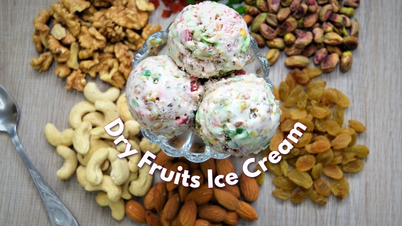 Mix Dry fruits Ice-cream recipe | ड्राई फ्रूट आइसक्रीम बनाने की विधि | American nuts Icecream