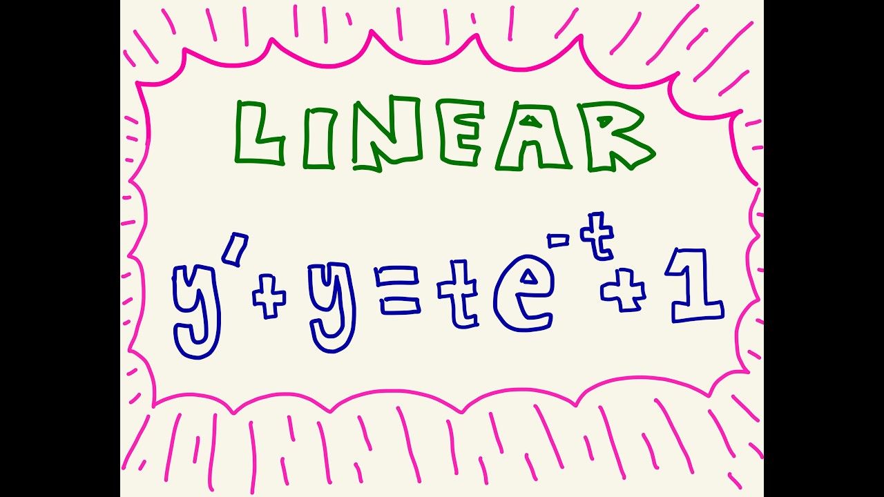 Solve y' + y = te^(-t)+1 (First Order Linear)
