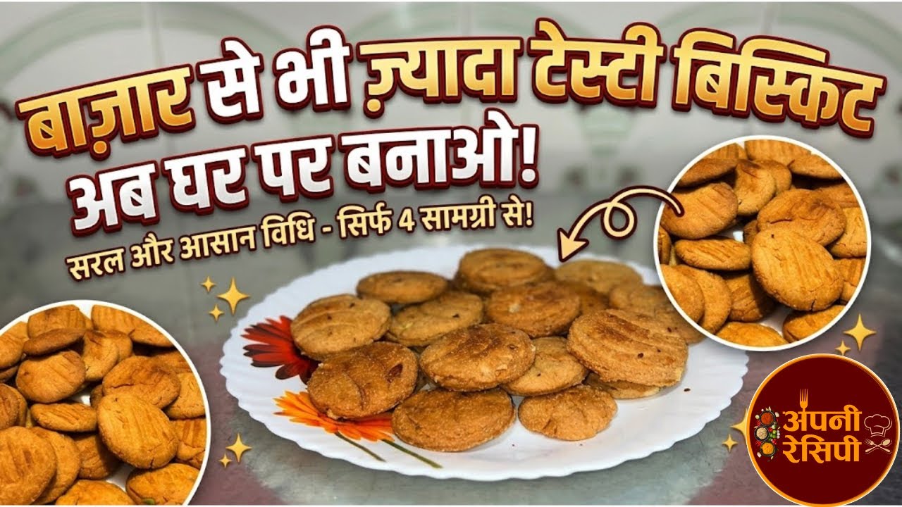बाजार से भी ज्यादा टेस्टी और खस्ता बिस्किट बनाने का सबसे आसान तरीका | Market Style Atta Biscuit |