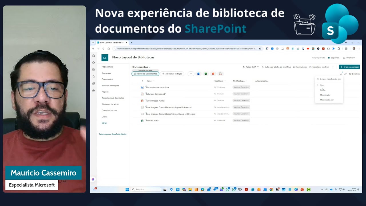 Nova experi&ecirc;ncia de biblioteca de documentos do SharePoint 2025➡️2026