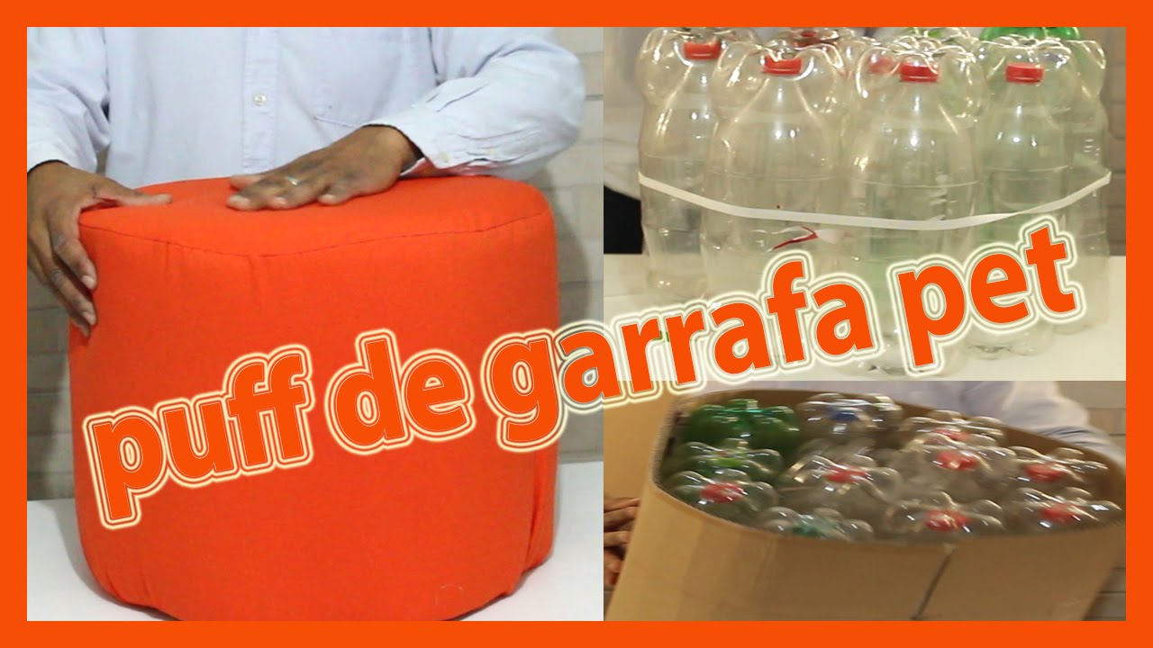 PUFE DE GARRAFA PET FÁCIL E RÁPIDO.