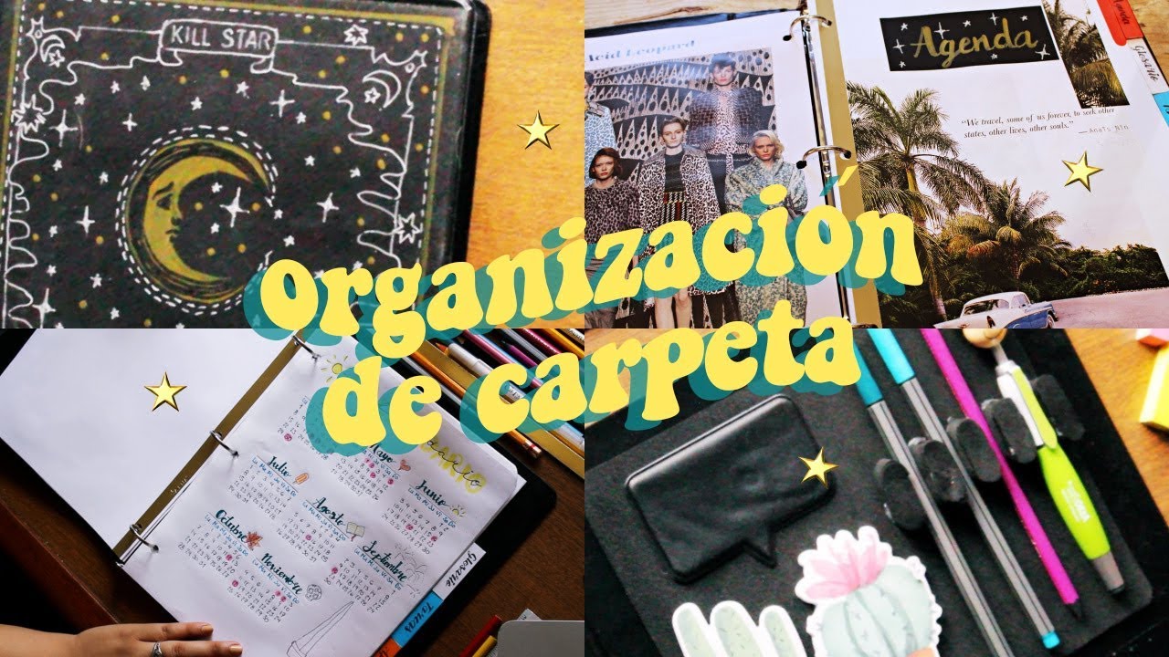 ✩ Decoración y organización de carpetas para la escuela ✨🌙 DIY | Tumblr minimalista aesthetic