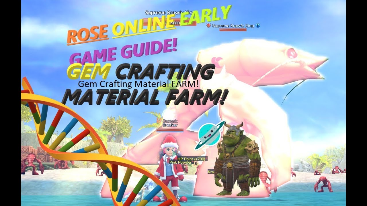 ROSE ONLINE GEM CRAFTING MATERIAL FARMING!
