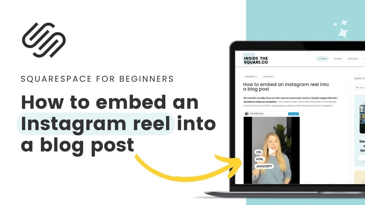 How to embed an Instagram reel into Squarespace // Embed Instagram into Squarespace Blog Post
