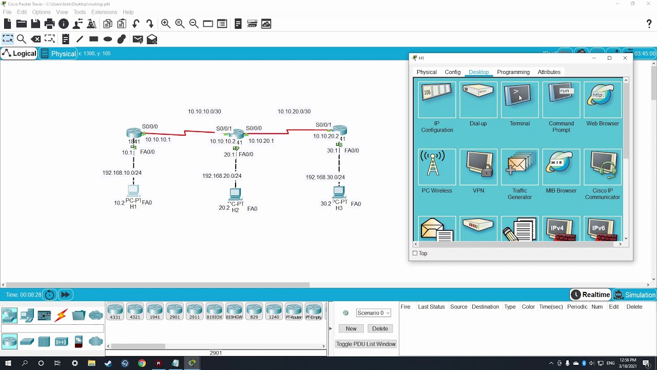 Routing Statyczny (Cisco Packet Tracer) #1 Technik Teleinformatyk