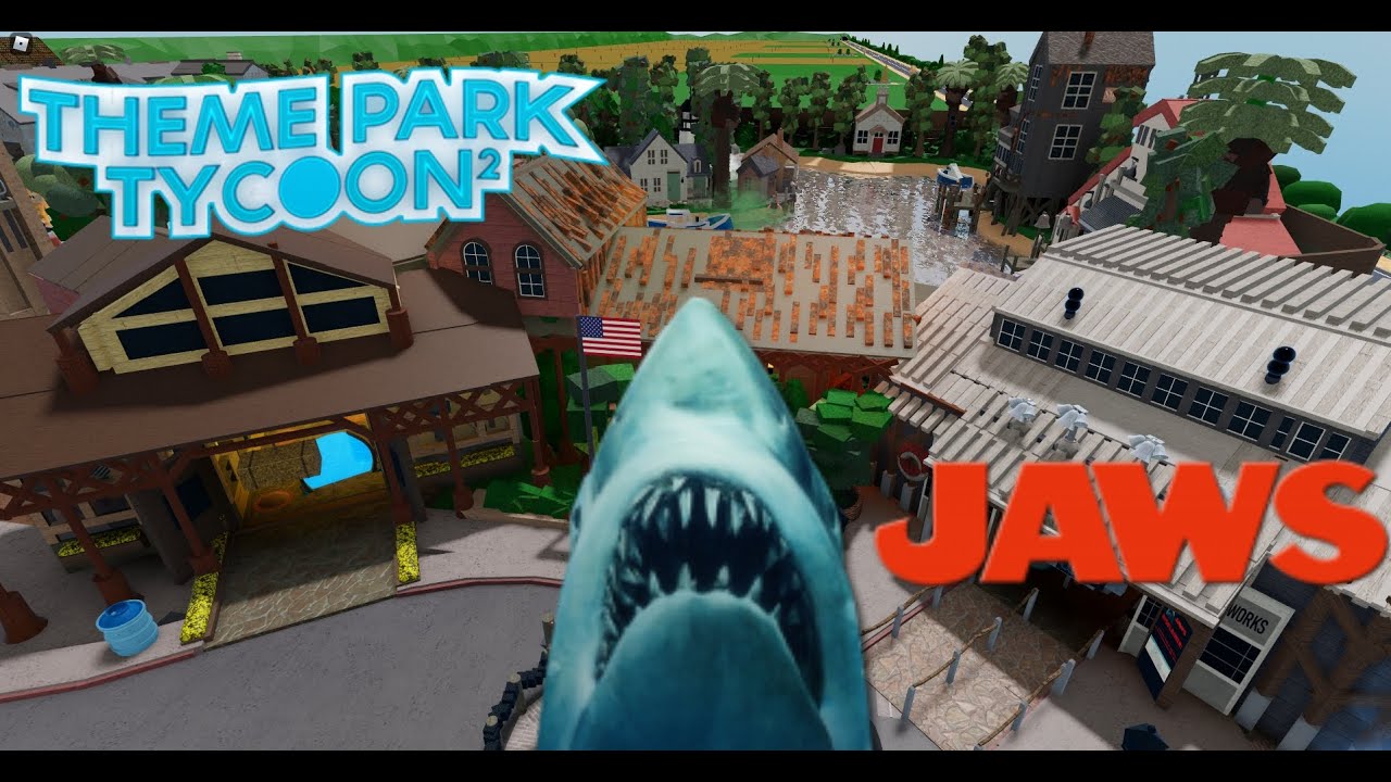 Universal Jaws ride created in Roblox TPT2 Theme Park Tycoon 2
