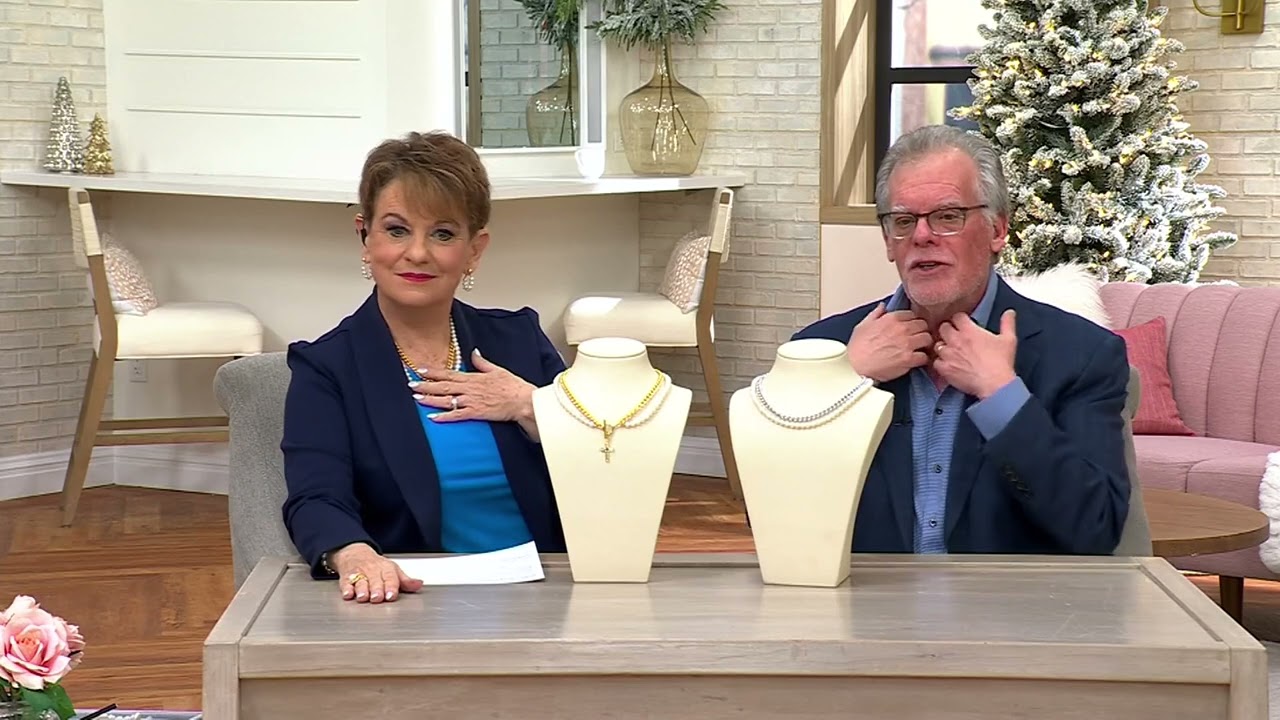 Honora-Halskette mit Zuchtperlen und Panzerkette mit T-Steg, Sterling auf QVC