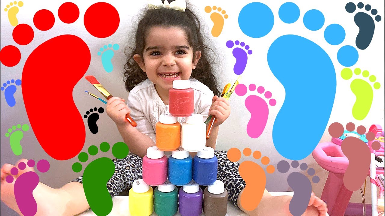 LEARN COLORS FOR KIDS WITH FEET PAINTING COLORS SONG FOR KIDS BABY NURSERY RHYMES