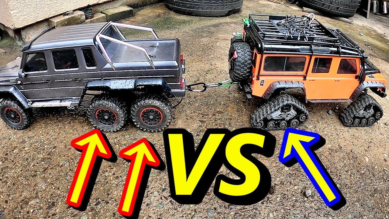 Traxxas TRX6 VS TRX4 with Track set  Tug of war