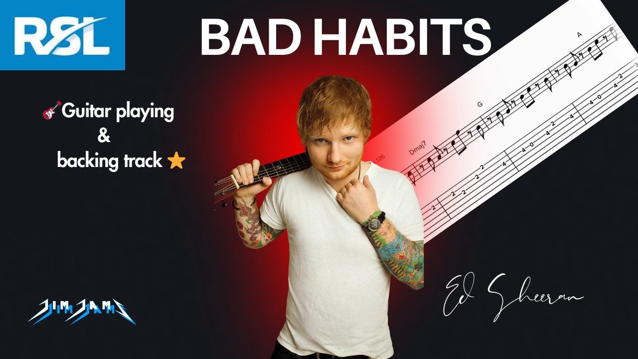 Bad Habits - Ed Sheeran - Easy Guitar Tabs 🎸 Grade 1 Level ⭐️