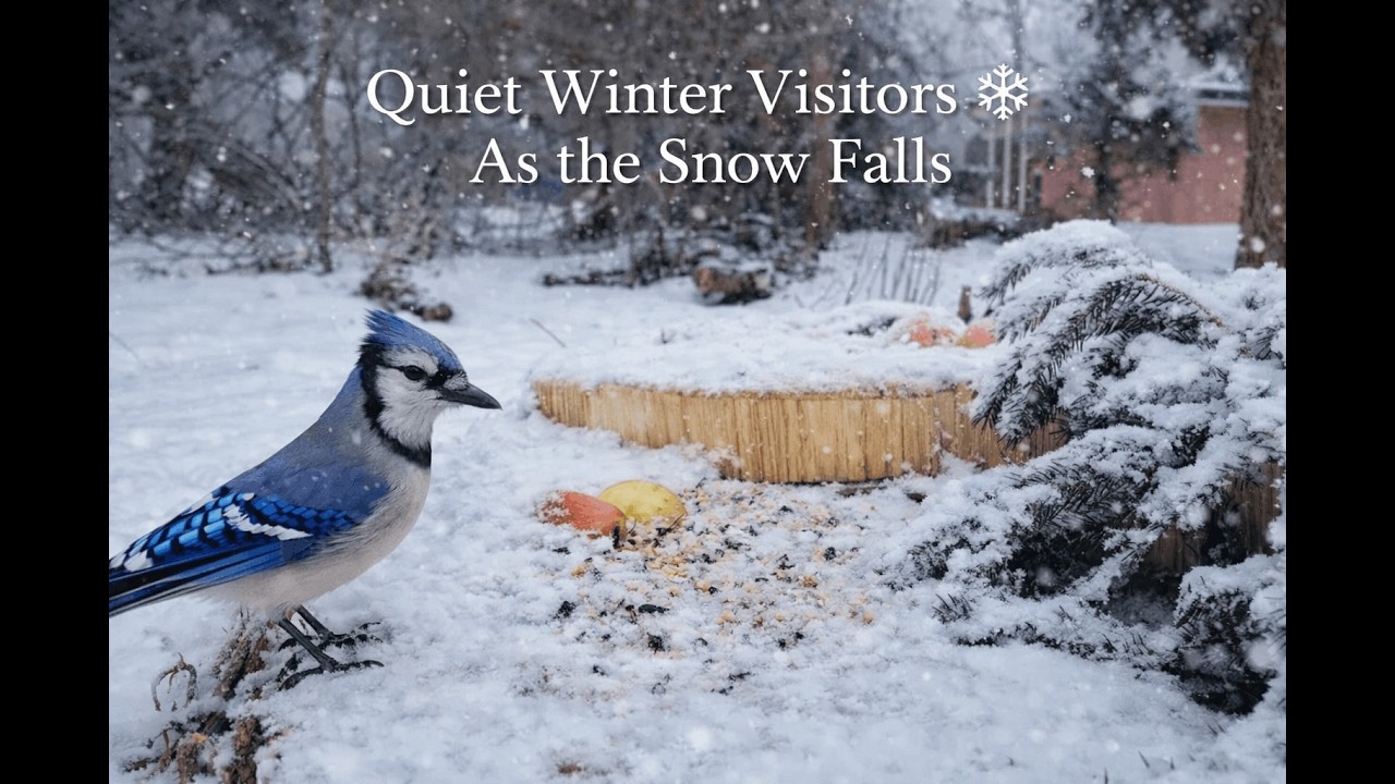 Quiet Winter Visitors ❄️ As the Snow Falls