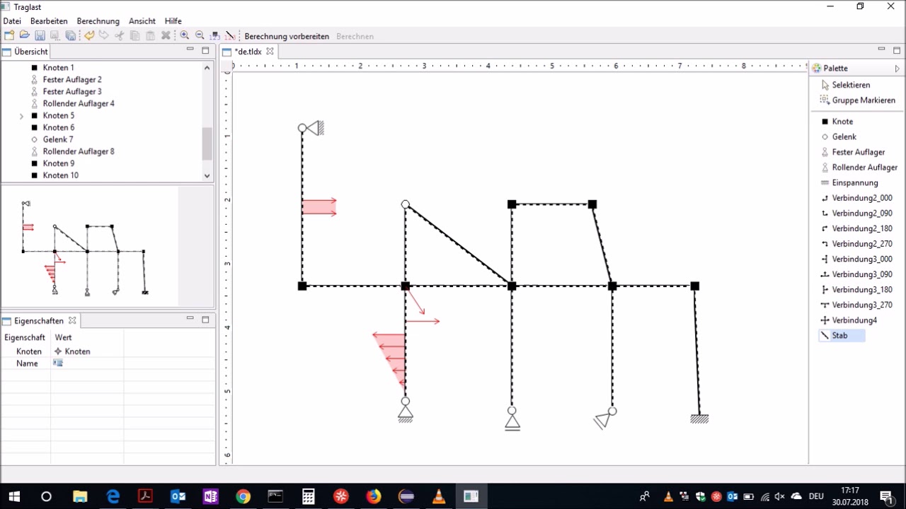 Traglast graphical editor