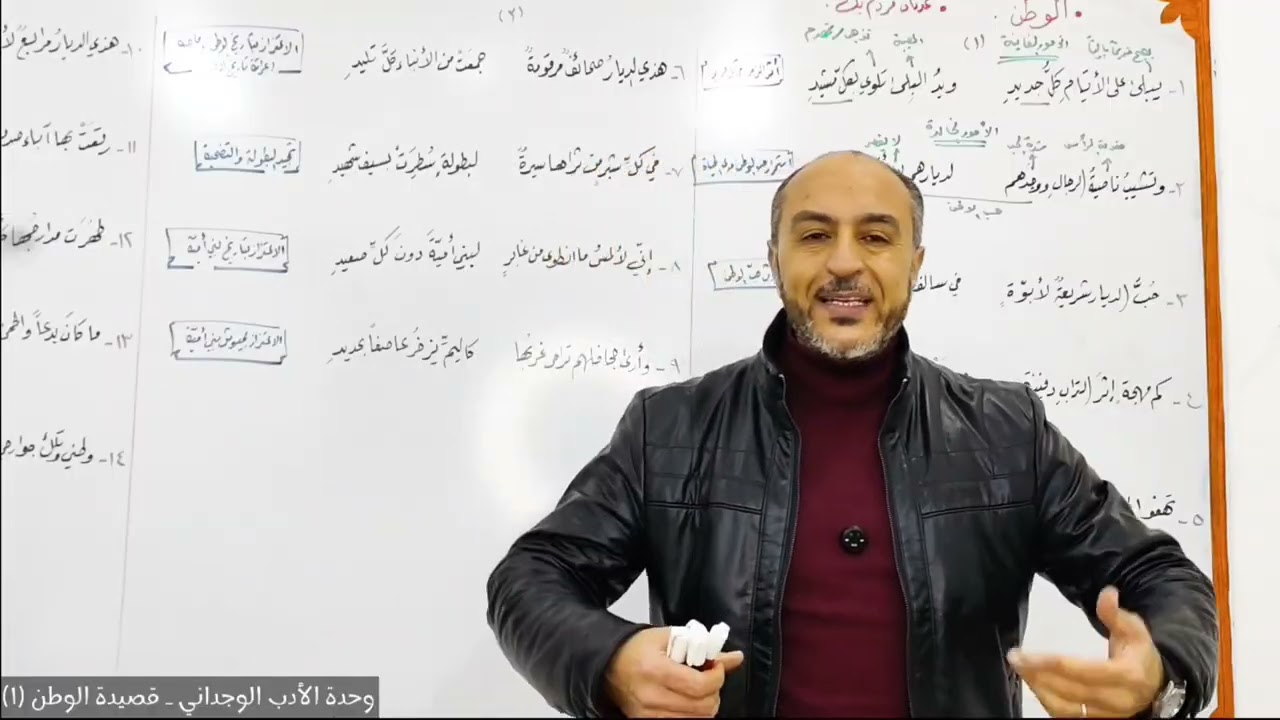 وحدة الأدب الوجداني - قصيدة الوطن (١)