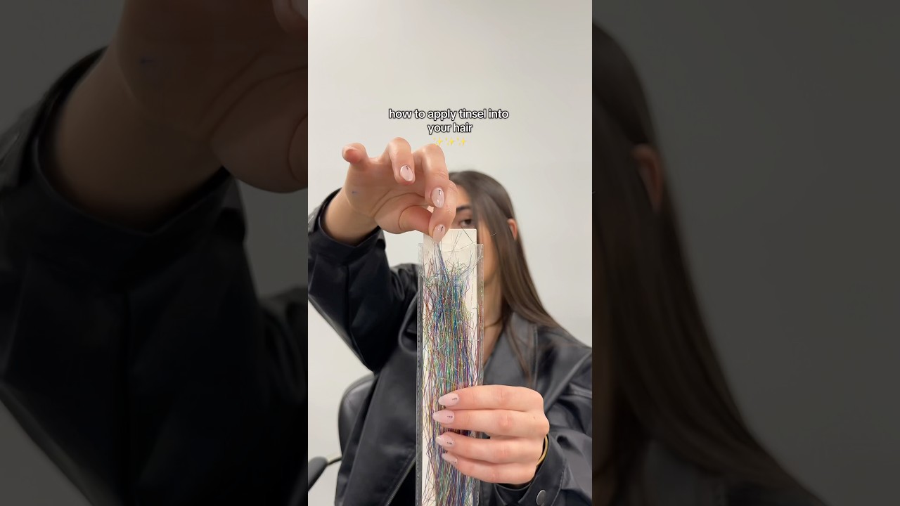 How to install ✨hair tinsel✨ #fairyhair #hairstylist #hairstyle #hairtrend #cosmetology