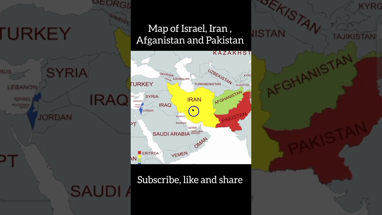 Map view of Iran, Israel, Afganistan and Pakistan #map #middleeast