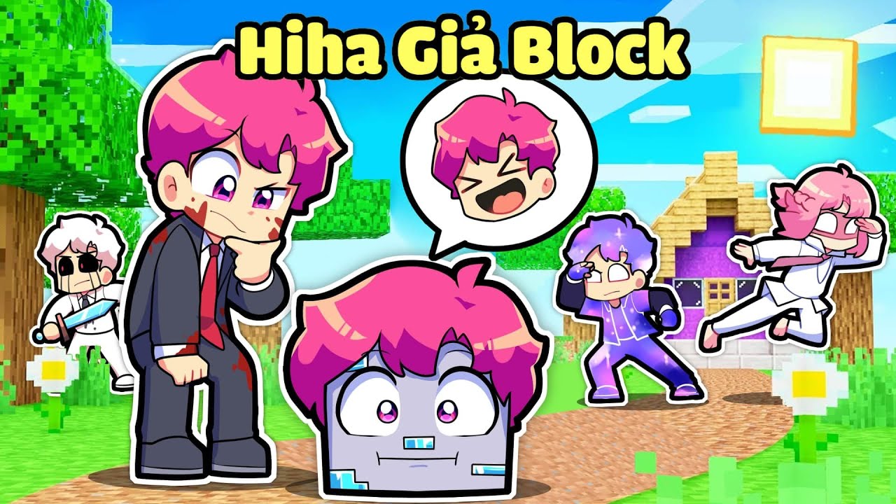HIHA THỬ THÁCH 24H CHỌC LÀNG HIHA AUT BẰNG CÁCH BIẾN THÀNH BLOCK TRONG MINECRAFT*GIẢ BLOCK TROLL 🤣