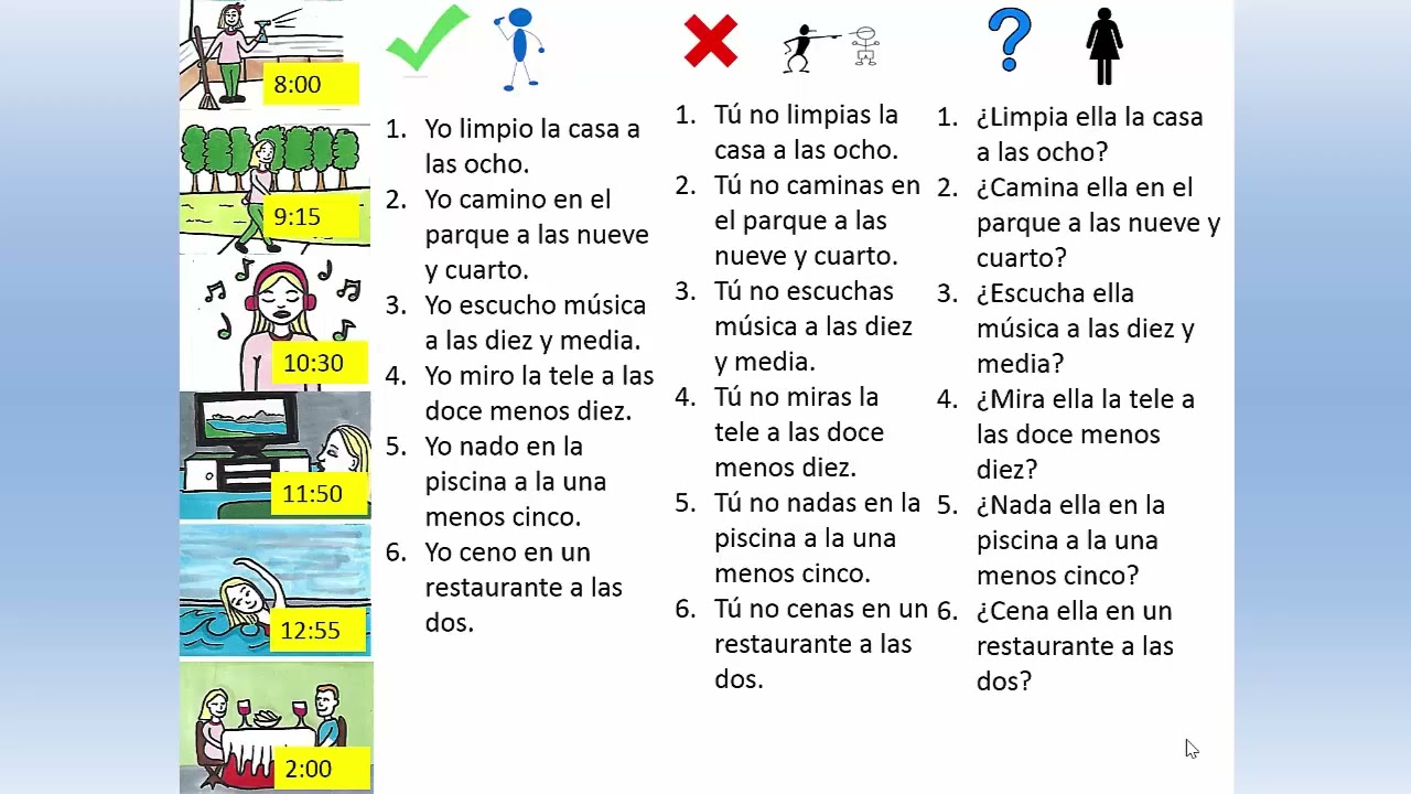 Unit 1 Video 10 more review yo tú él ella and telling time