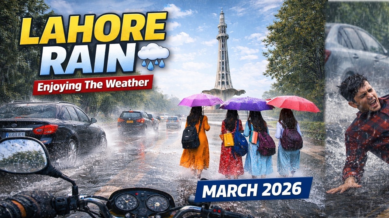 Visit Lahore During Rain | Pakistan City Lahore Rain Vlog on Bike 🌧️ | March Cold Weather Returns❄️