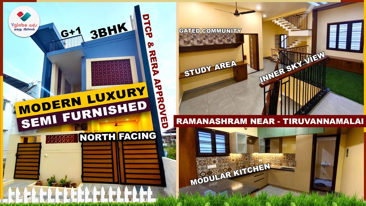 அடேங்கப்பா😍Modern Luxury3BHK Duplex வீடு விற்பனைக்கு🔥Attractive Interior Design Tiruvannamalai👉ID435