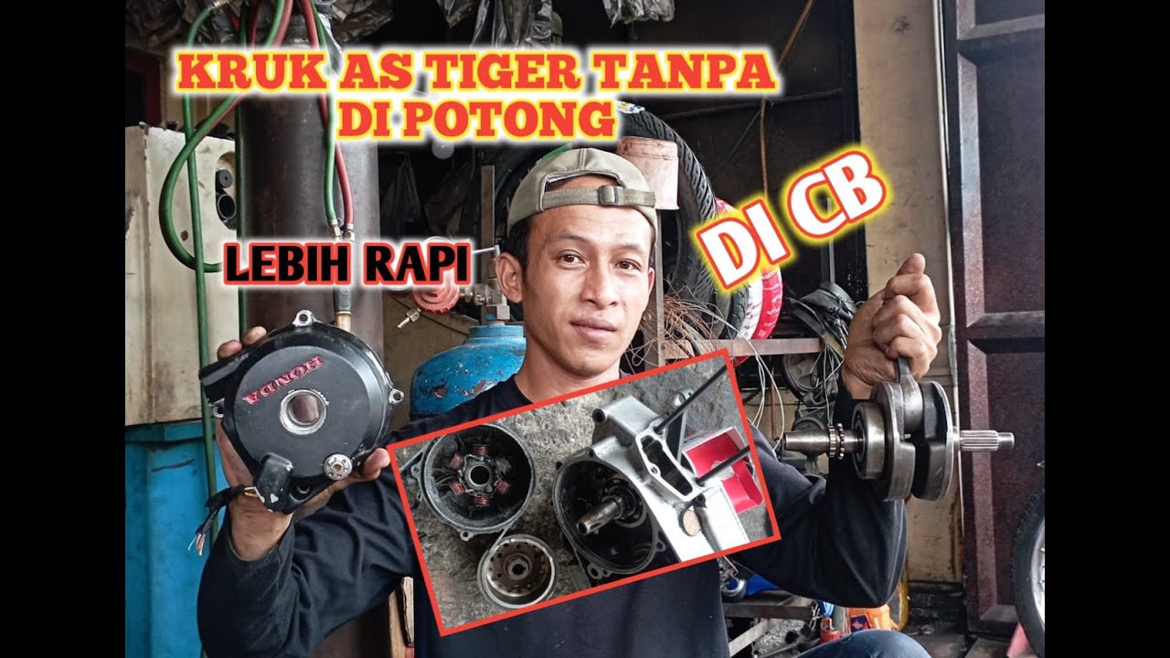 Pasang kruk as tiger di krengkes gl series,TANPA POTONG KRUK AS.