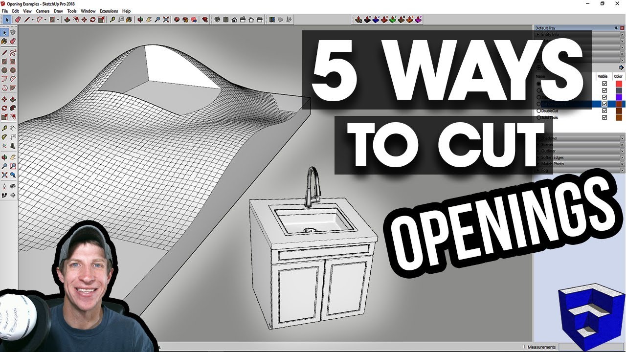 5 способов вырезать отверстия и создавать проемы в моделях SketchUp