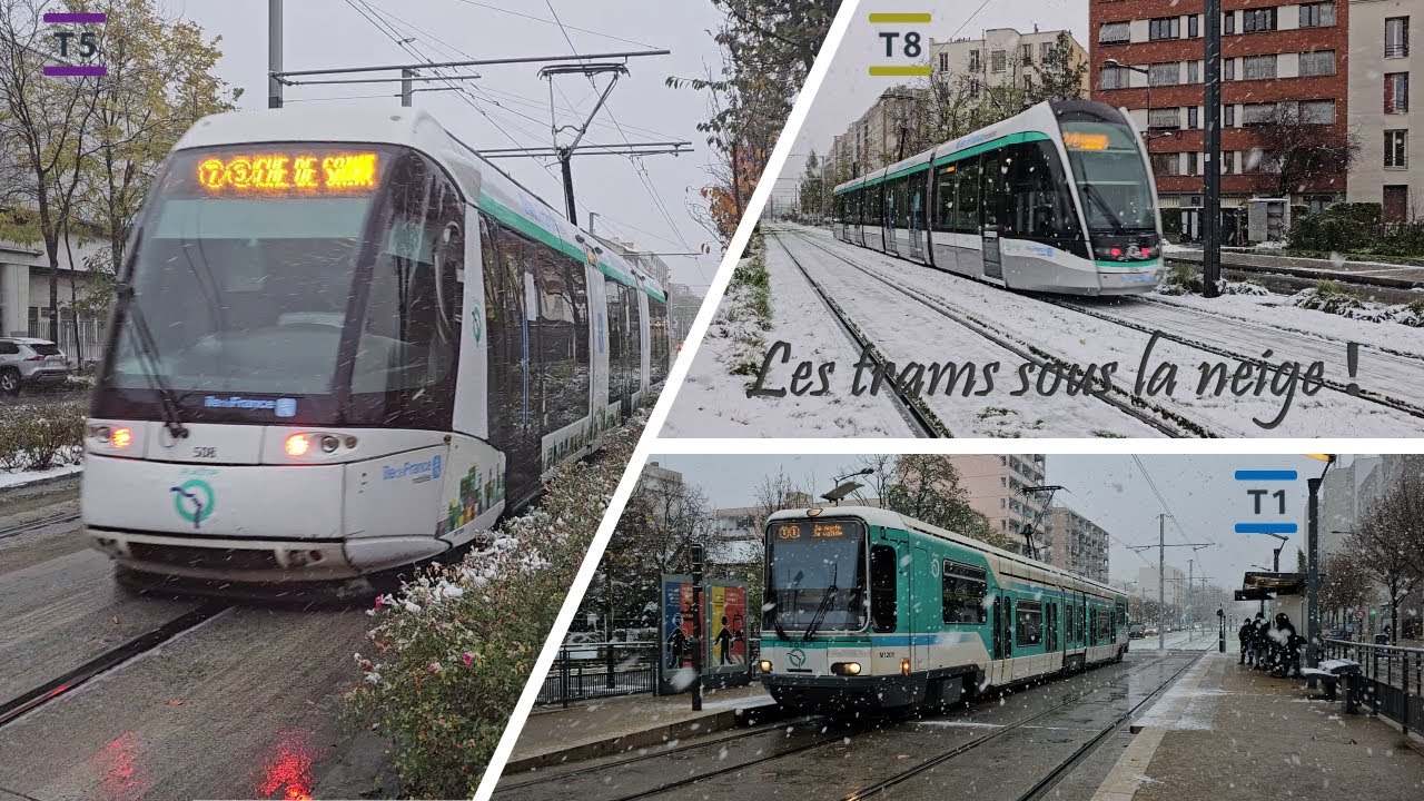 [RATP] Les trams T1, T5 et T8 sous la neige !