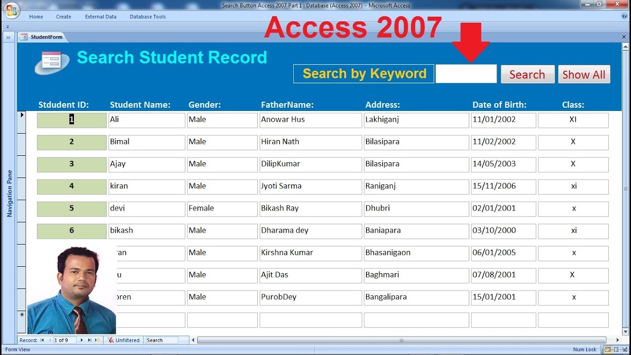 Search Button Access 2007 Part - 1