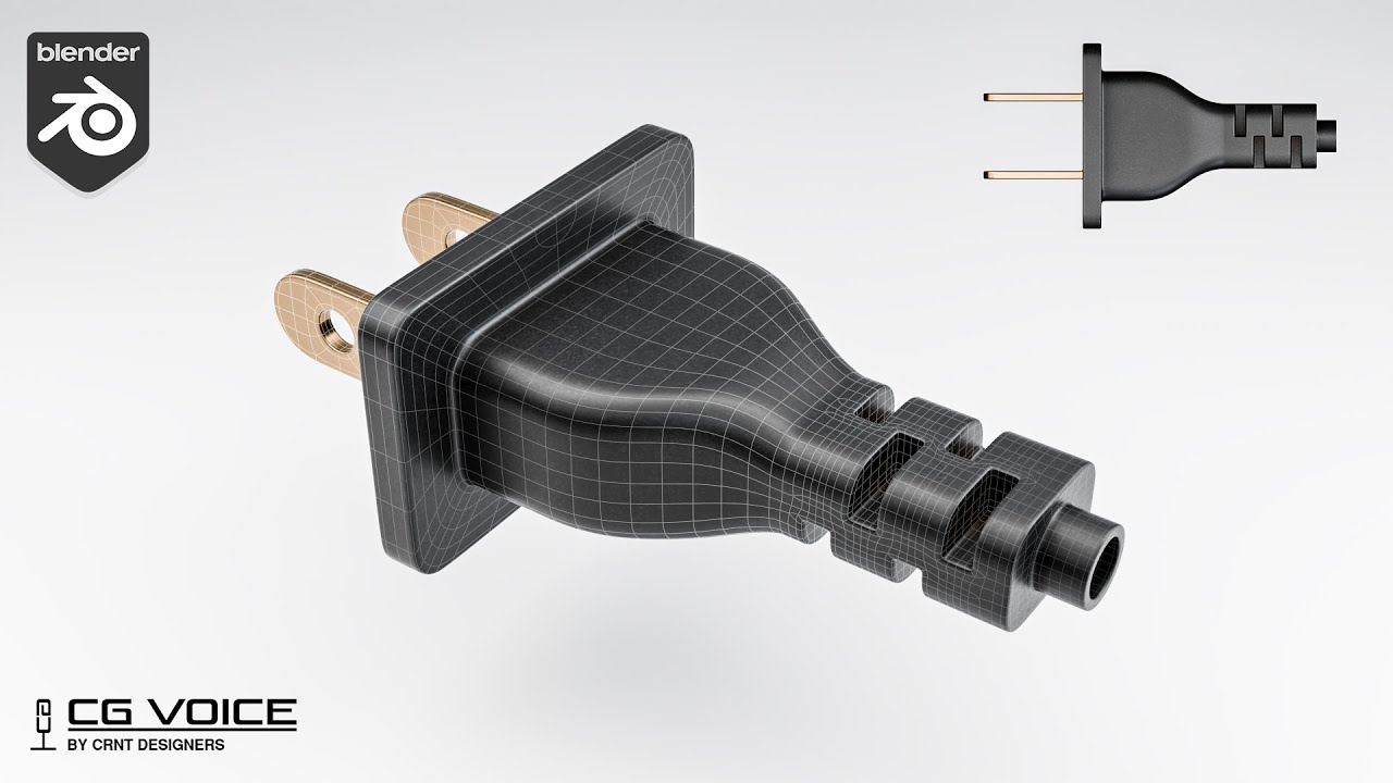 how to model this Wire Plug in blender _ blender modeling