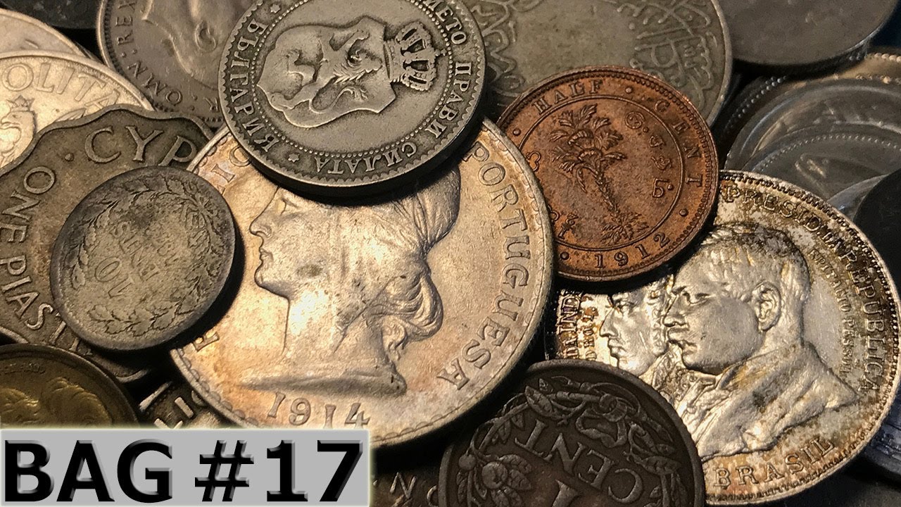 BIG SILVER & UNC EARLY COPPER FOUND In Bag Of World Coins 1/2 Pound - Hunt #17