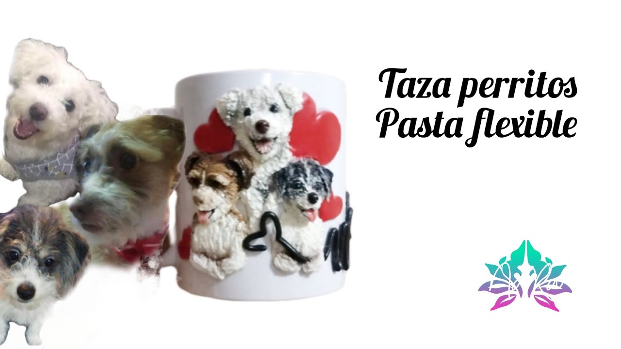 Taza perritos en pasta flexible