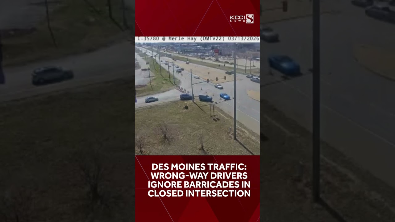 Des Moines traffic: Wrong-way drivers ignore barricades in closed intersection