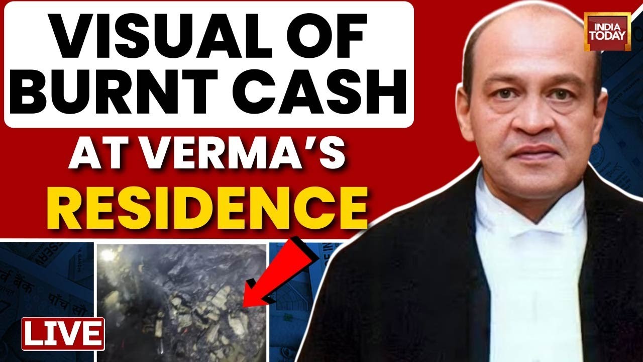 LIVE: Visuals Of Burnt Pile Of Cash At Delhi High Court Judge Yashwant Varma's Residence
