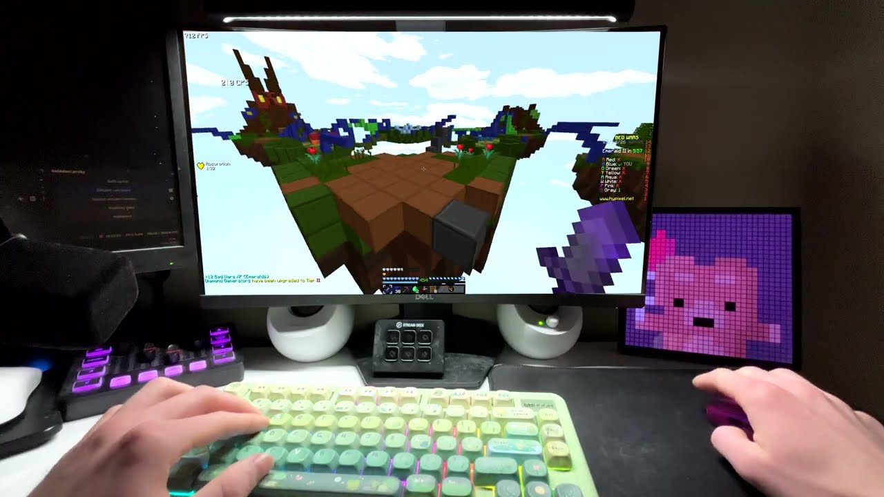 Relaxing 360Hz stretched POV Bedwars + Keyboard & Mouse ASMR | 4K 360FPS