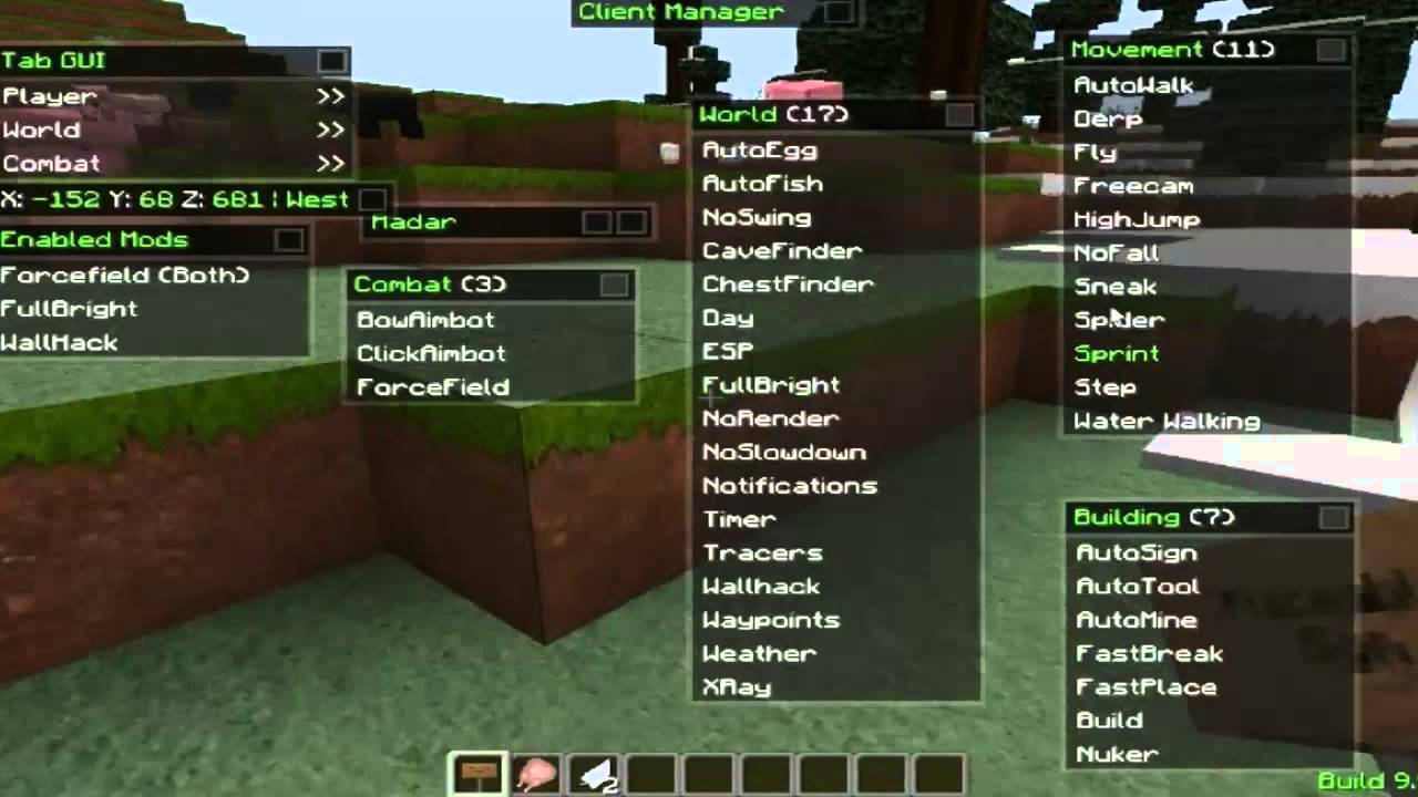 Minecraft: Hacked Client 1.5.2 Nodus With Optifine + Download